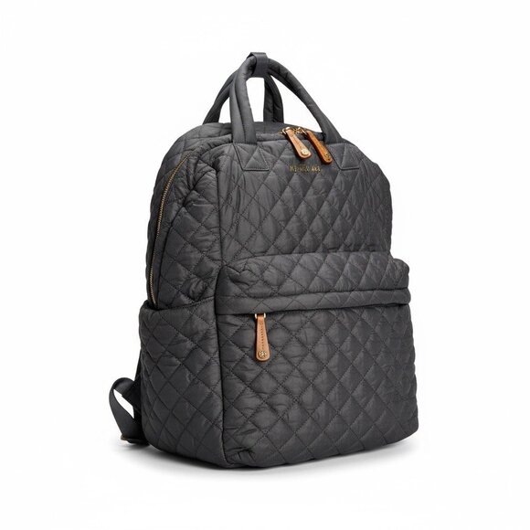 MZ Wallace Crosby Frame Backpack Gray quilted nylon - Picture 1 of 16